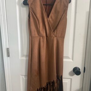 Elegant Brown Sleeveless Dress